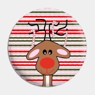 REINDEER Christmas Colors Pin