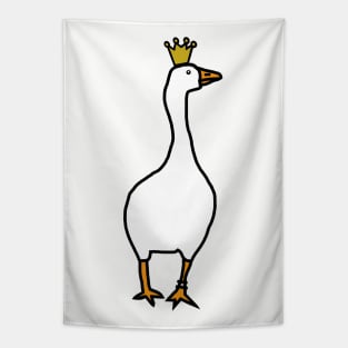 White Goose Wears Stolen Crown Tapestry