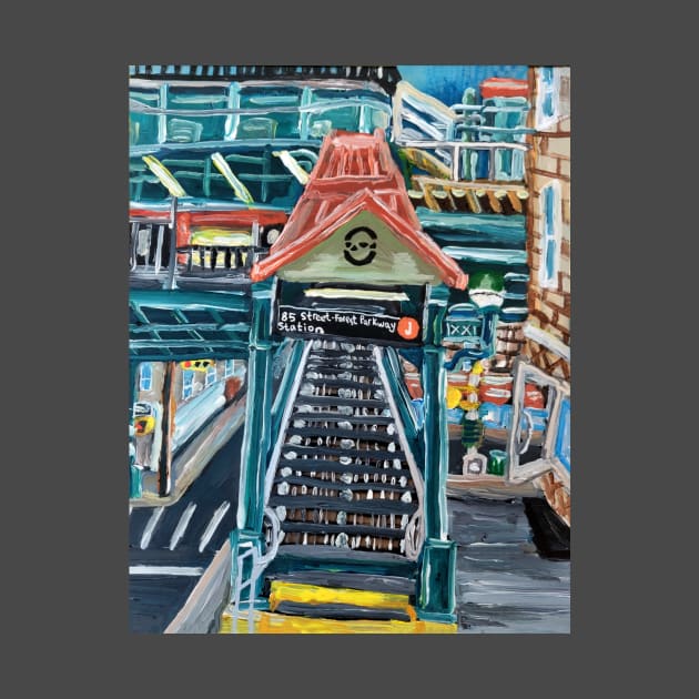 Forest Parkway Train Station Staircase of Woodhaven by Art by Deborah Camp