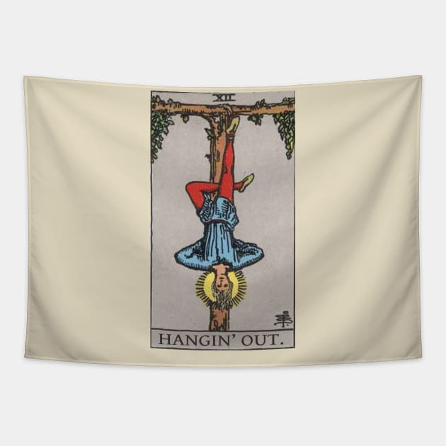 Tarot Hanged Man - Hangin' Out Tapestry by ScreamKingsPod