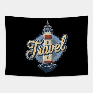 Lighthouse at Sunset Tapestry