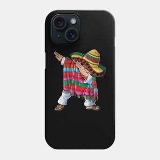 Dabbing Mexican Poncho Cinco de Mayo Boys Men Short Sleeve Sombrero Dab 2024 Phone Case