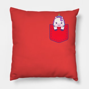 Unicorn Pocket Funny Unicorn Gift T-Shirt Pillow