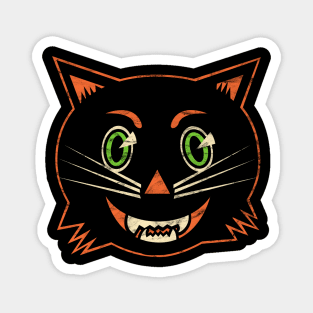 Vintage Halloween Black Cat Magnet