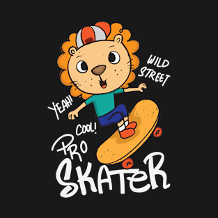 cute hand drawn skater lion T-Shirt