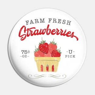 Vintage Farm Fresh Strawberries Pin