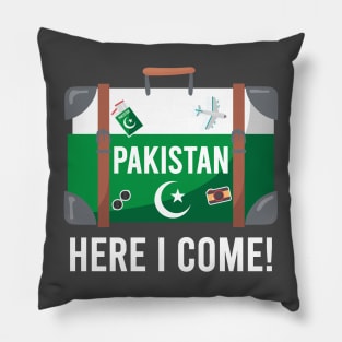 Pakistan here I come. Pakistani flag travel design Pillow