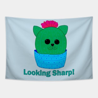 Looking Sharp! Cactus Cat Tapestry