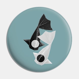 Yin and Yang Origami Fish pattern Pin