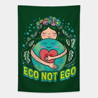 Eco Not Ego Earth Day Environmental Planet Green Tapestry