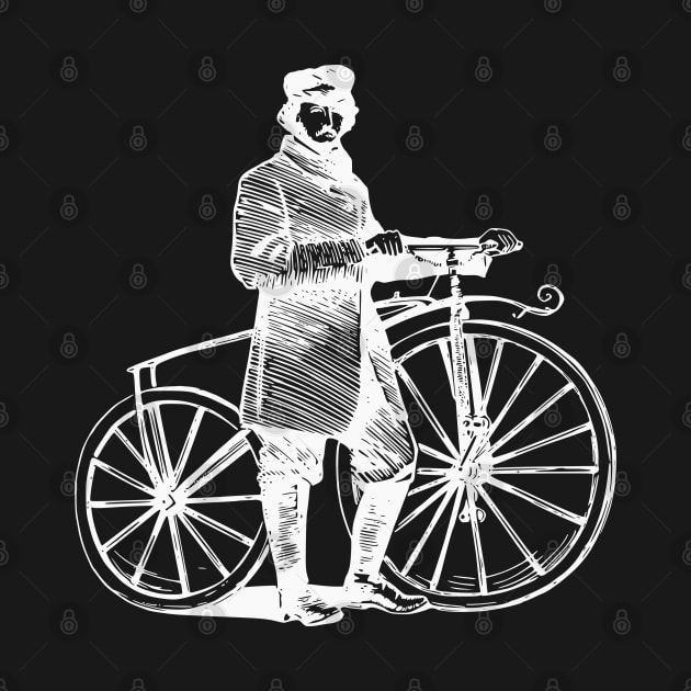 White Vintage Bicycle Cyclists by Vintage Boutique