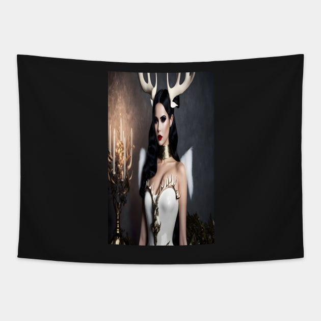 Alexandria Latex Antler Dress Tapestry by adorcharm