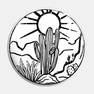 Desert Arizona Landscape Scene Cactus Pin