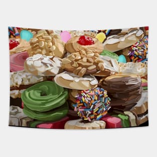 Sweet Italian Cookie Platter All Over Pattern Tapestry