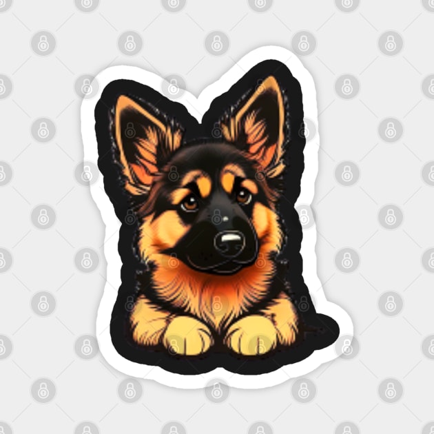 cute German shepherd Dog Kawaii Magnet by Clouth Clothing 