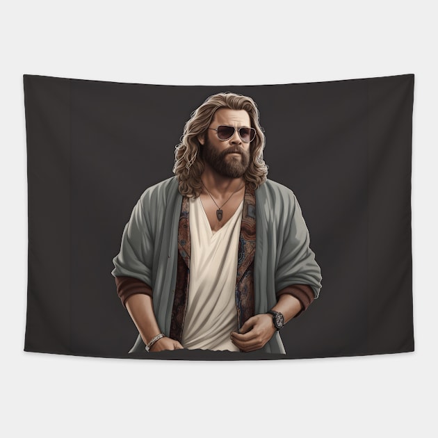 Fat Thor The Dude Tapestry by Grassroots Green