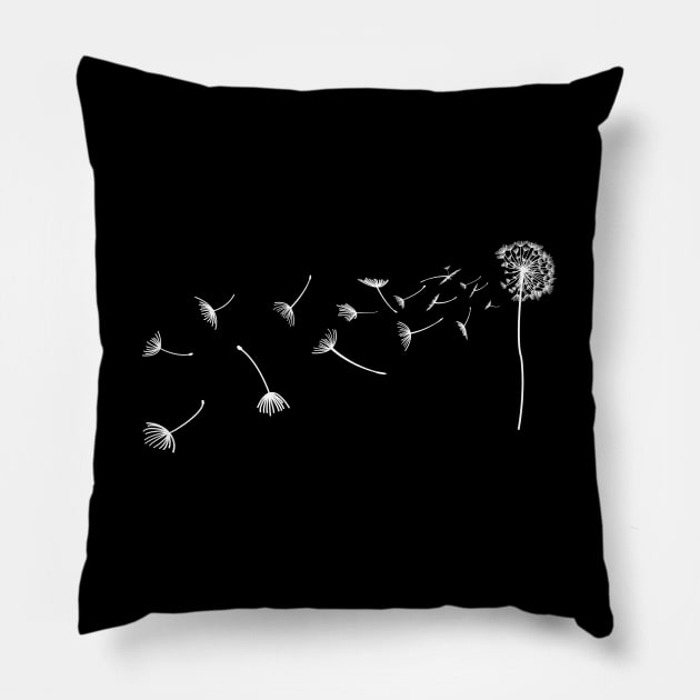 Dandelion in the wind Pillow by gegogneto