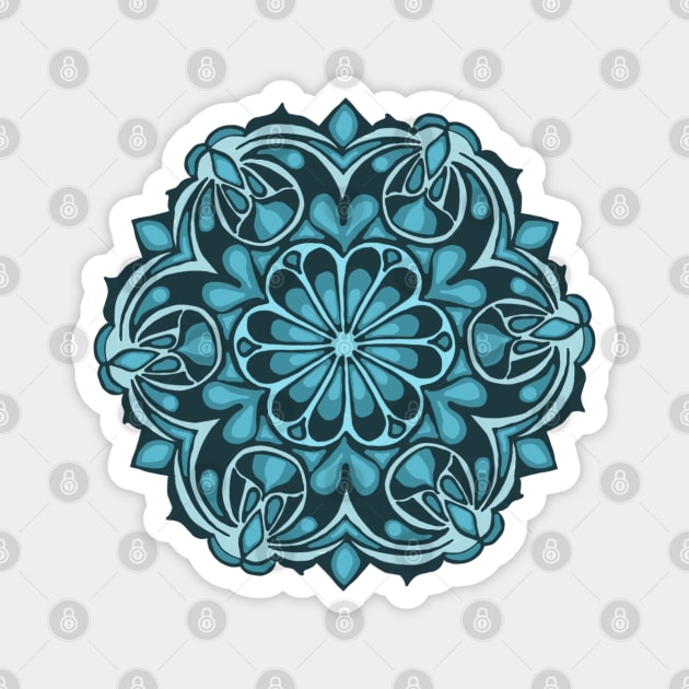 Blue mandala Magnet by brooklynmpls