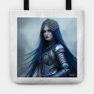 Gothic Blue Warrior Woman Tote