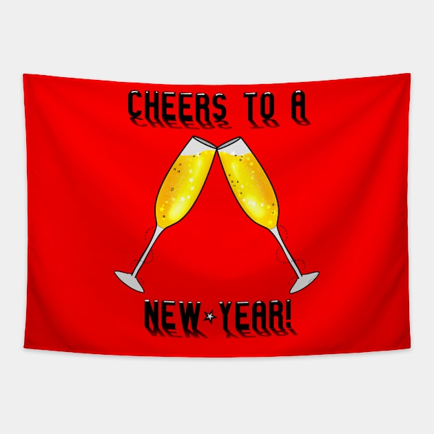 Cheers to a New Year! Tapestry by DitzyDonutsDesigns