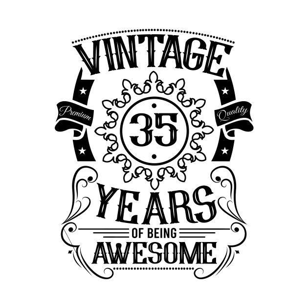 35th birthday gift ideas vintage women men by HBfunshirts