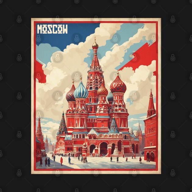 Red Square Russia Vintage Tourism Poster by TravelersGems