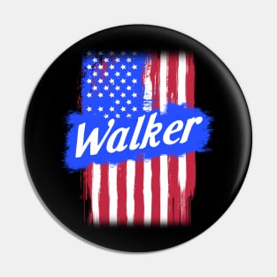 American Flag Walker Family Gift For Men Women, Surname Last Name Pin