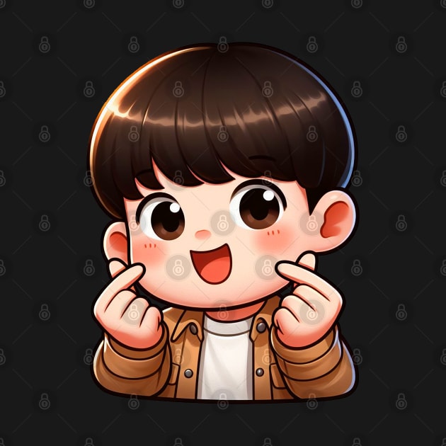 Cool Guy Korean Finger Hearts Kpop by Plushism