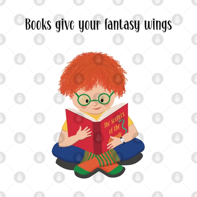 Books give your fantasy wings. The boy is totally focused on the story in the book. by marina63