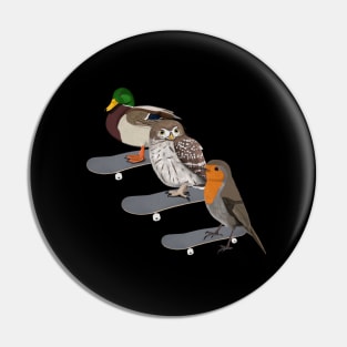 Mallard Owl Robin Bird Skateboard Birdwatcher Animal Biologist Pin