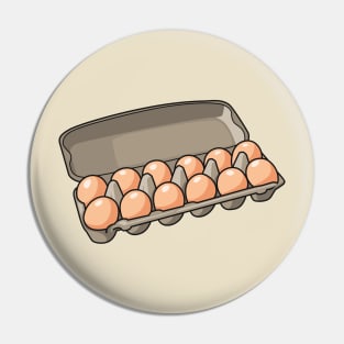 Egg carton cartoon illustration Pin