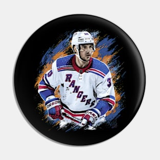 Impressionist painting of a New York Rangers player Pin