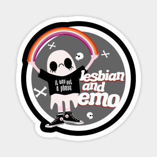 Lesbian and Emo Badge Magnet