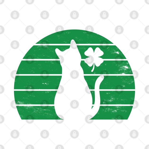 St Patricks Day Cat Lucky Shamrock (Distressed) by yoveon