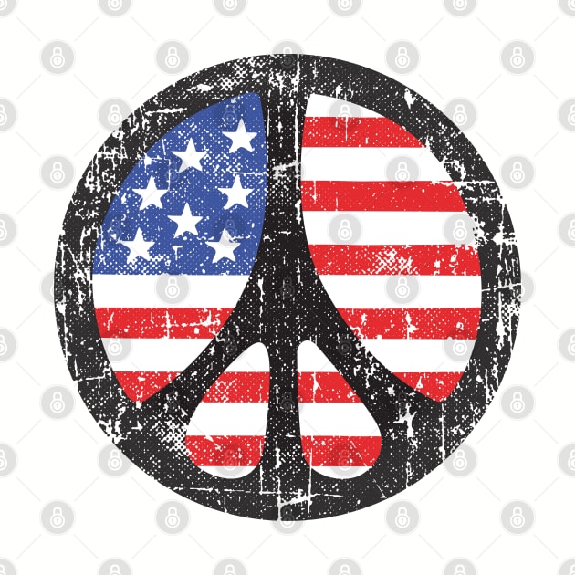 Peace Sign Circle with Flag Background by artbitz