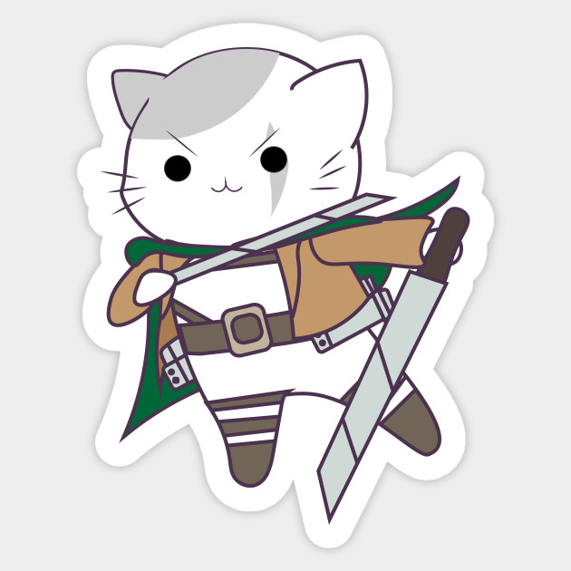 Levi Cat Attack On Titan Attack On Titan Sticker Teepublic