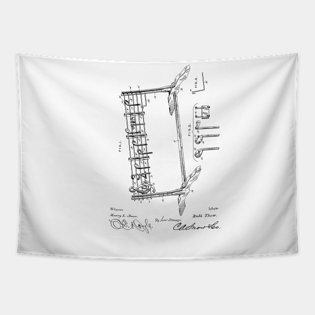 Device for Teaching Music Vintage Patent Hand Drawing Tapestry by TheYoungDesigns