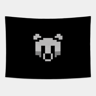 Pixel Bear Head Tapestry