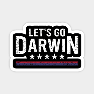 Lets Go Darwin US Flag Vintage - Darwin Day Magnet