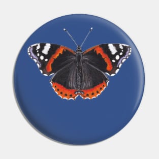 Red Admiral butterfly Pin