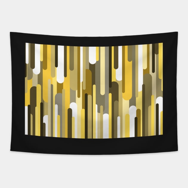 Flowing drops of paint in gold yellow, liquid flow Tapestry by KINKDesign