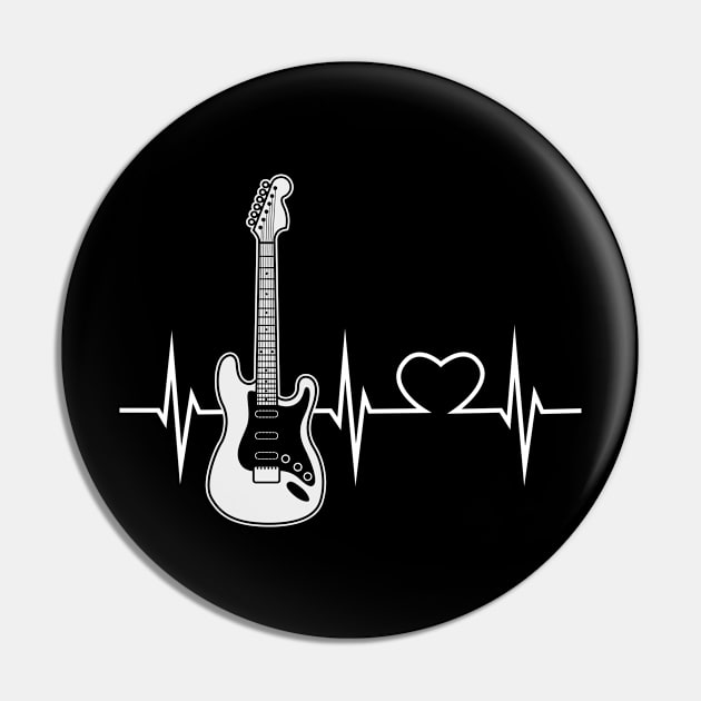 Guitar Heartbeat Pin by ShirtsShirtsndmoreShirts