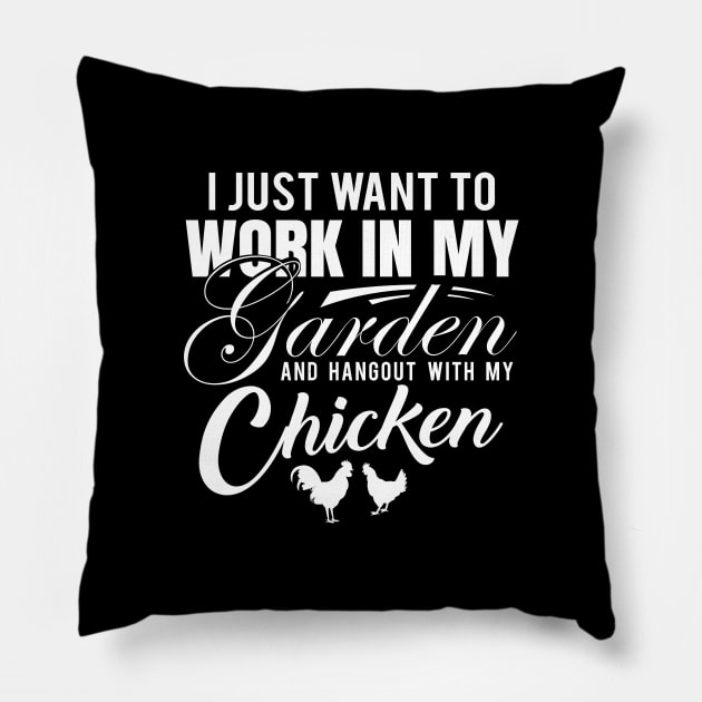 'Hangout With My Chickens' Clever Chicken Garden Gift Pillow by ourwackyhome