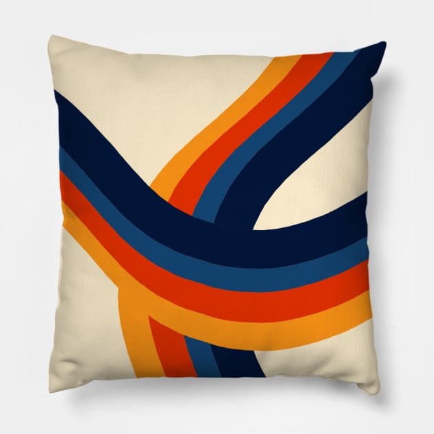 Retro Abstract Roller Coaster Pillow by KathrinLegg