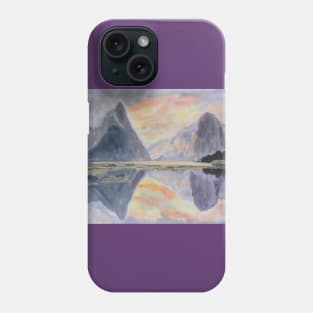 Sunset in Milford Sound, New Zealand Phone Case
