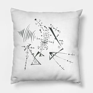 Frequency Unique Black White Abstract Art Pillow