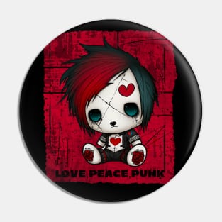 Love, Peace, Punk Chibi Pin