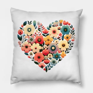 Floral retro heart Pillow