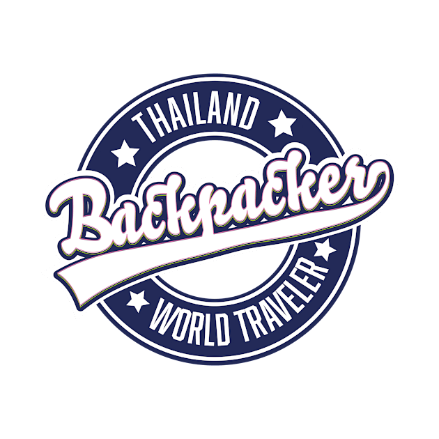 Thailand Backpacker world traveler logo by nickemporium1