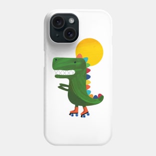 Dinosaur on roller skates Phone Case